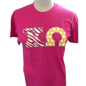 Chi Omega small pink screenprinted shirt New with Tags